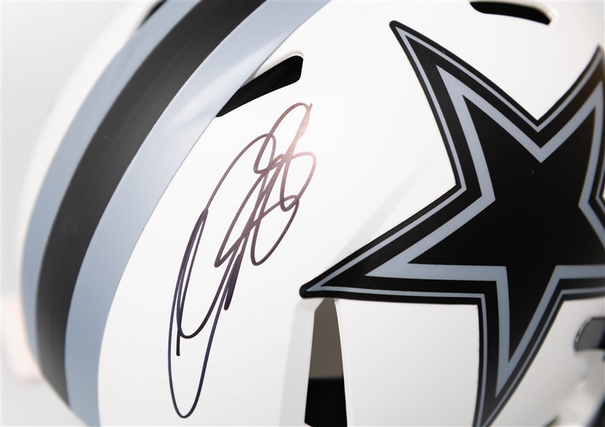 CeeDee Lamb Autographed/Signed Full Size Dallas Cowboys Authentic Lunar Eclipse Speed Helmet w. Fanatics Sticker of Authenticity!