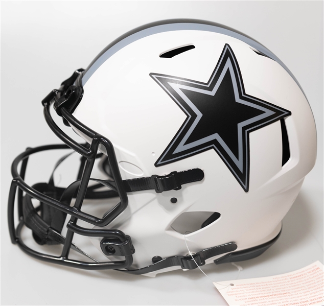 CeeDee Lamb Autographed/Signed Full Size Dallas Cowboys Authentic Lunar Eclipse Speed Helmet w. Fanatics Sticker of Authenticity!