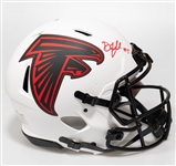 Drake London Autographed/Signed Full Size Atlanta Falcons Authentic Lunar Speed Helmet - Beckett/BAS Witnessed Sticker of Authenticity!