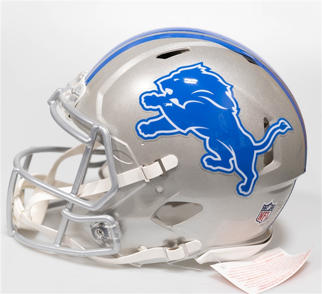 Calvin Johnson Autographed/Signed Full Size Detroit Lions Authentic Speed Proline Helmet - Beckett/BAS Witnessed Sticker of Authenticity!