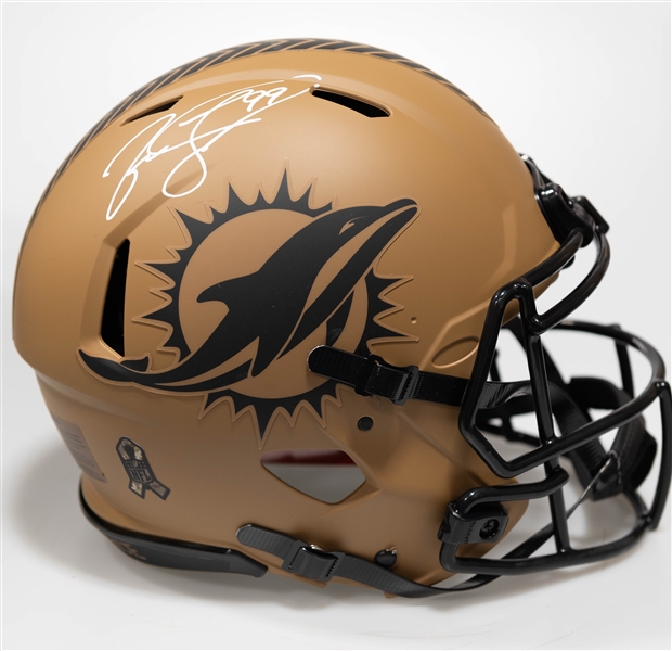 Jason Taylor Autographed/Signed Full Size Miami Dolphin Salute to Service Authentic Speed Helmet - Beckett/BAS Witnessed Sticker of Authenticity!