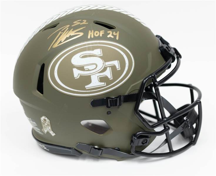 Patrick Willis Autographed/Signed Full Size San Francisco 49er Salute to Service Authentic Speed Helmet Beckett/BAS Witnessed Sticker of Authenticity!