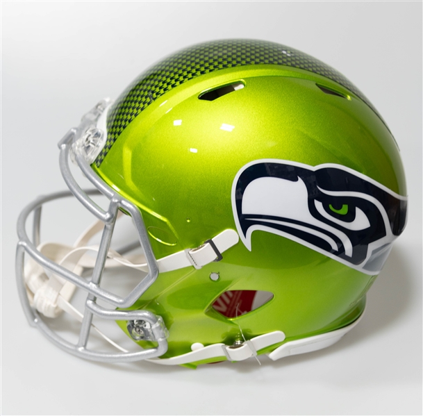 Steve Largent & Jim Zorn Autographed/Signed Full Size Seattle Seahawk Authentic Flash Speed Helmet Mill Creek Sports Certificate of Authenticity