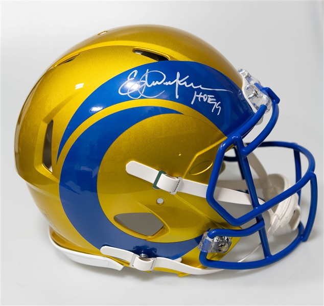 Eric Dickerson Autographed/Signed Full Size Rams HOF '99 Authentic Speed Helmet Beckett/BAS Witnessed Sticker of Authenticity!