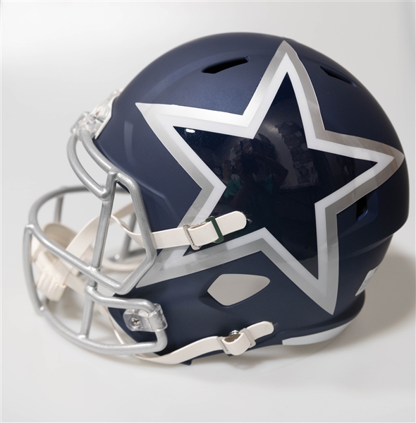 Roger Staubach Autographed/Signed Full Size Dallas Cowboy Replica AMP Speed Helmet Beckett/BAS Witnessed Sticker of Authenticity!