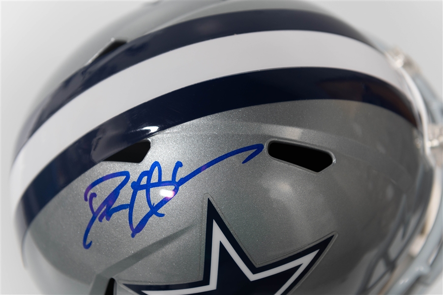 Deion Sanders Autographed/Signed Full Size Dallas Cowboy Replica Helmet Beckett/BAS Witnessed Sticker of Authenticity!