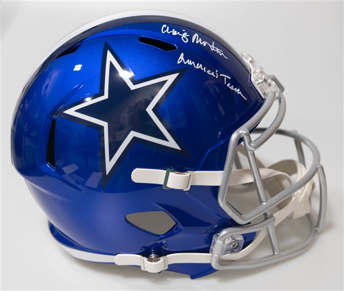 Craig Morton Autographed/Signed Full Size Dallas Cowboy America's Team Inscription Replica Helmet with JSA Certificate of Authentication!