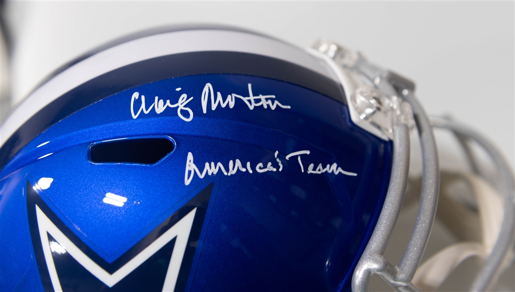 Craig Morton Autographed/Signed Full Size Dallas Cowboy America's Team Inscription Replica Helmet with JSA Certificate of Authentication!