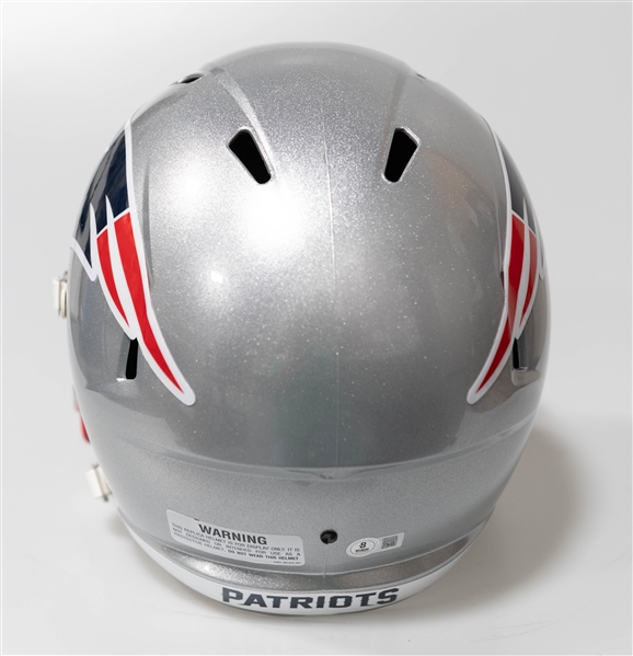 Drew Bledsoe Autographed/Signed Full Size New England Patriot Riddell Replica Helmet Beckett/BAS Witnessed Sticker of Authenticity!