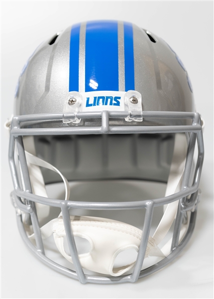 Amon-Ra St. Brown Autographed/Signed Full Size Detroit Lions Riddell Replica Riddell Helmet Beckett/BAS Witnessed Sticker of Authenticity!