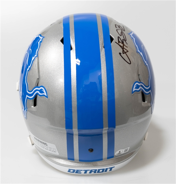 Amon-Ra St. Brown Autographed/Signed Full Size Detroit Lions Riddell Replica Riddell Helmet Beckett/BAS Witnessed Sticker of Authenticity!