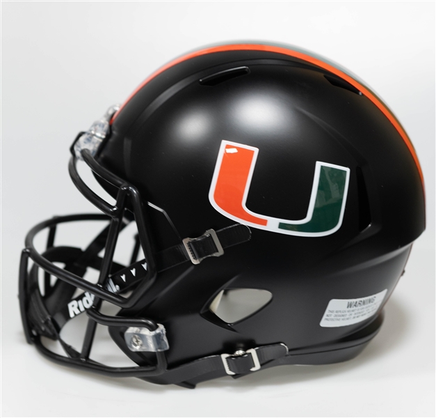 Warren Sapp Autographed/Signed Full Size Miami Hurricane Replica Riddell Helmet - Beckett/BAS Witnessed Sticker of Authenticity!