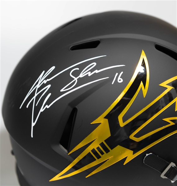 Jake Plummer Autographed/Signed Full Size Arizona State Sun Devil Matte Black Riddell Helmet - Beckett/BAS Witnessed Sticker of Authenticity!