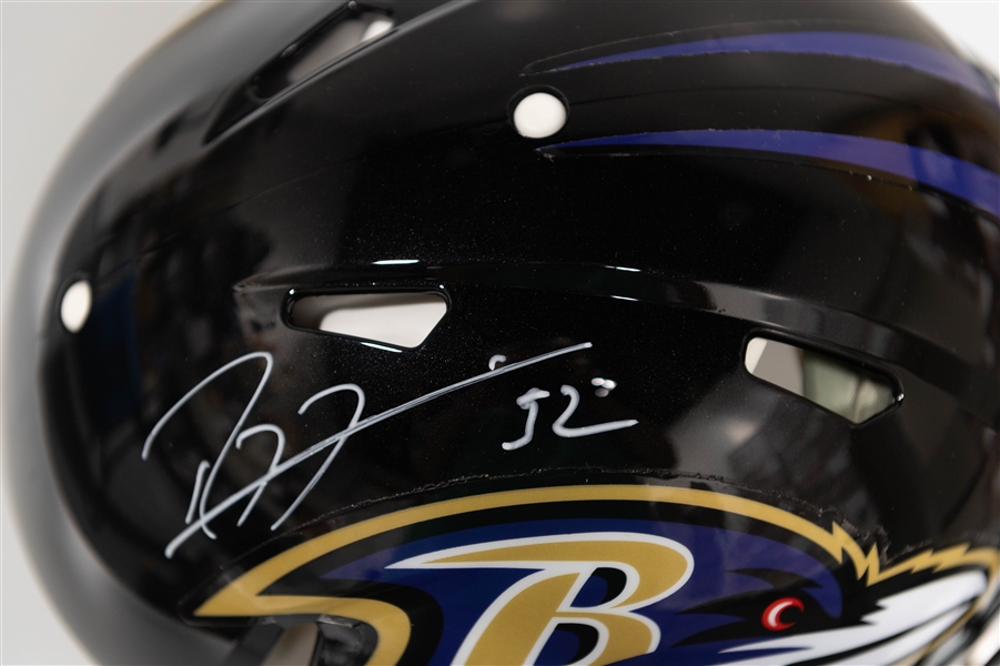 Ray Lewis Baltimore Ravens Authentic Signed Full Size Football Helmet - Beckett BAS Witness Sticker of Authenticity