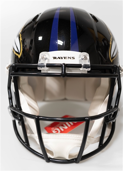 Ray Lewis Baltimore Ravens Authentic Signed Full Size Football Helmet - Beckett BAS Witness Sticker of Authenticity