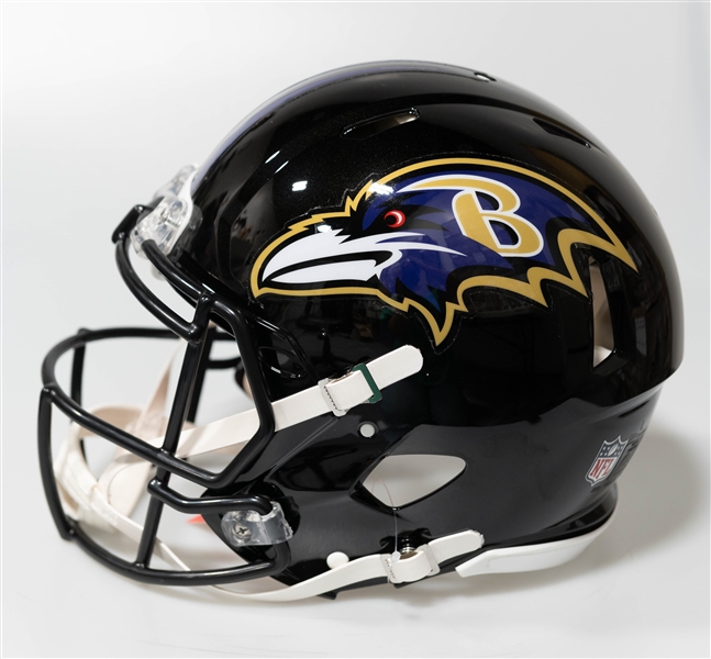 Ray Lewis Baltimore Ravens Authentic Signed Full Size Football Helmet - Beckett BAS Witness Sticker of Authenticity