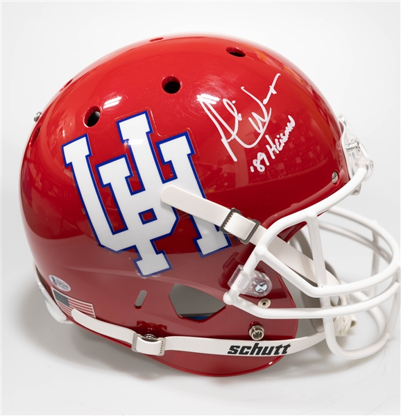 Andre Ware Autographed/Signed Full Size University of Houston Schutt Replica Helmet - Beckett/BAS Witnessed Sticker of Authenticity!