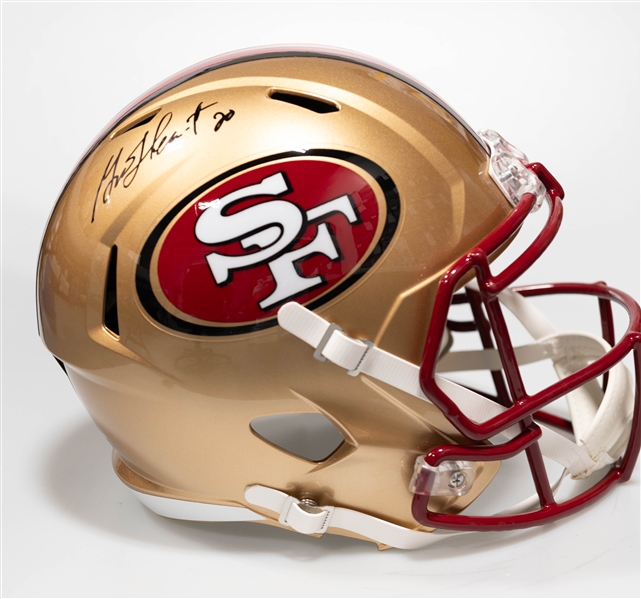 Garrison Hearst Autographed/Signed Full Size San Francisco 49ers Riddell Replica Helmet Beckett/BAS Witnessed Sticker of Authenticity!