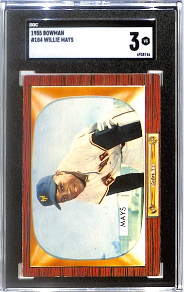 1955 Bowman Willie Mays #184 Graded SGC 3