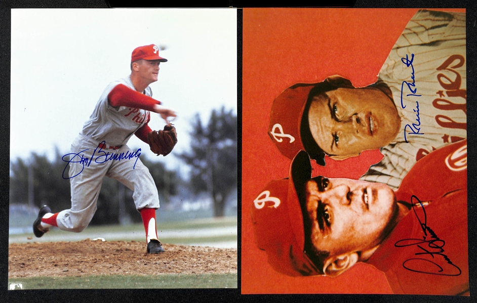 Lot of (11) 1950s-1960s Phillies Signed 8x10 Photos including Robin Roberts, Jim Bunning, Johnny Callison, and more (Beckett BAS Reviewed)