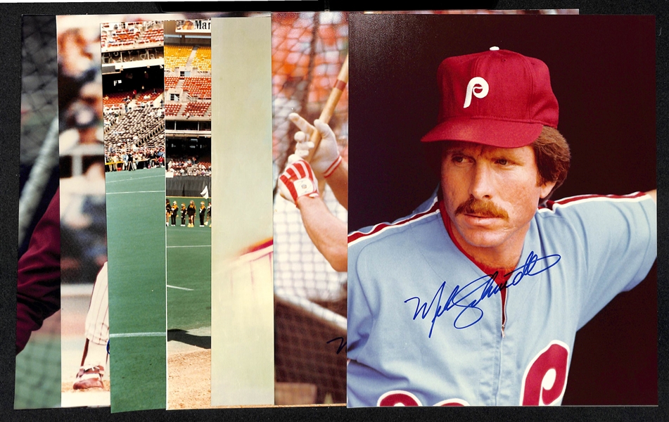 Lot of (7) 1980 World Series Phillies Signed 8x10 Photos including (3) Pete Rose, Steve Carlton, (3) Mike Schmidt (Beckett BAS Reviewed)