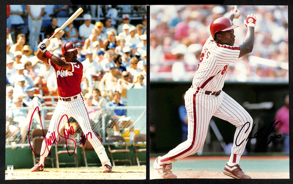 Lot of (27) 1980s Phillies Signed 8x10 Photos including Pete Rose, Steve Carlton, Mike Schmidt, Darren Daulton, and more (Beckett BAS Reviewed)