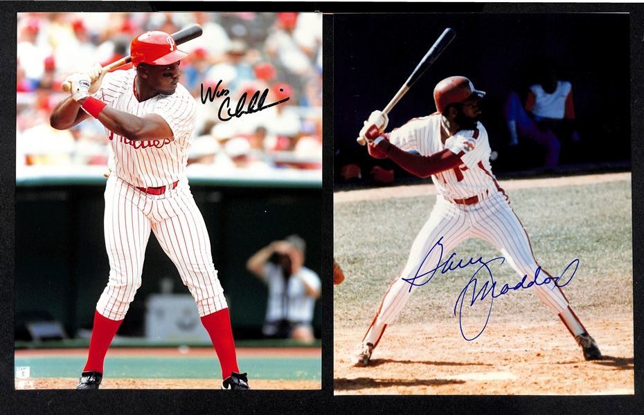 Lot of (27) 1980s Phillies Signed 8x10 Photos including Pete Rose, Steve Carlton, Mike Schmidt, Darren Daulton, and more (Beckett BAS Reviewed)