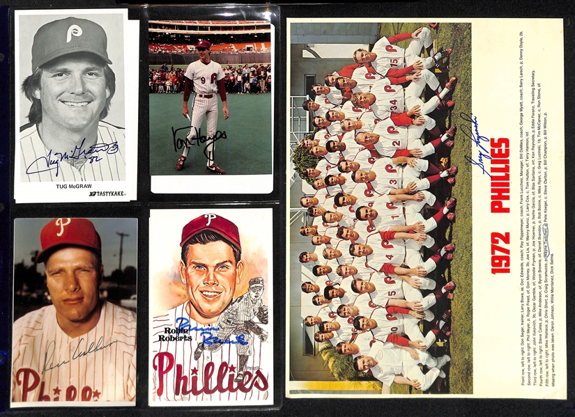 Lot of (75+) Mostly Baseball Signed Cards and Photos including Robin Roberts and more (Beckett BAS Reviewed)