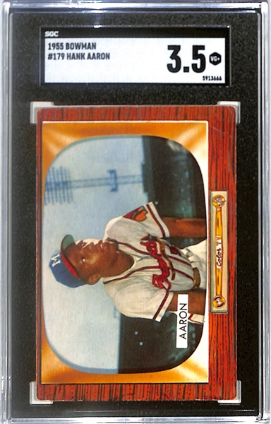 1955 Bowman Hank Aaron #`179 Graded SGC 3.5