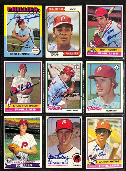 Lot of (27) Signed Phillies Cards and (75+) Phillies Postcard Photographs (Autographs of Larry Bowa, Greg Luzinski, Johnny Callison, and more) - Beckett BAS Reviewed