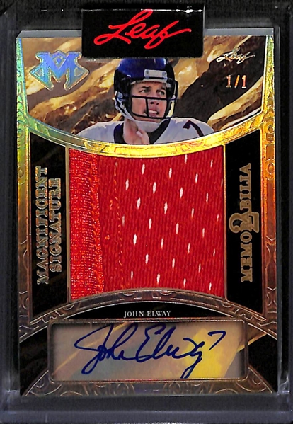 2023 Leaf Magnificence Peyton Manning and John Elway Dual Patch Autograph 1/1