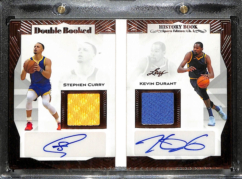 2023 Leaf History Book Stephen Curry/Kevin Durant Dual Patch Autograph (#/25)