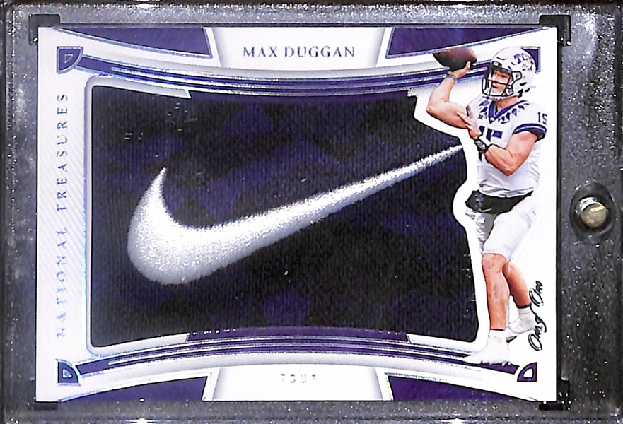 2023 National Treasures Collegiate Max Duggan Rookie Nike Swoosh 1/1