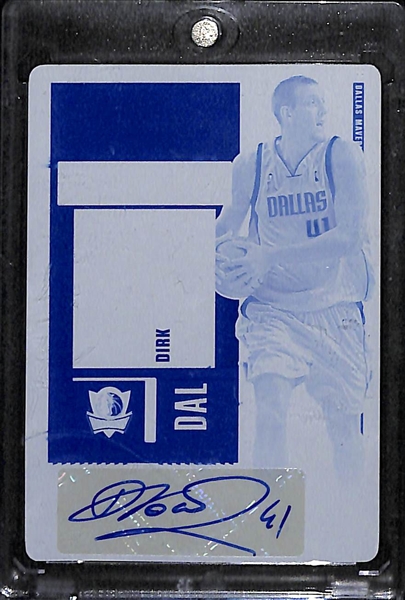 2020-21 Contenders Dirk Nowitzki Printing Plate Autograph (#/1)