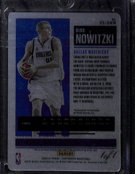 2020-21 Contenders Dirk Nowitzki Printing Plate Autograph (#/1)