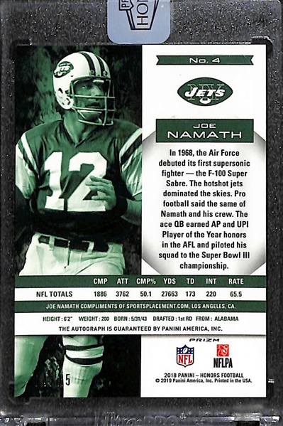 2018 Panini Honors Joe Namath Autograph Gold (#/15)