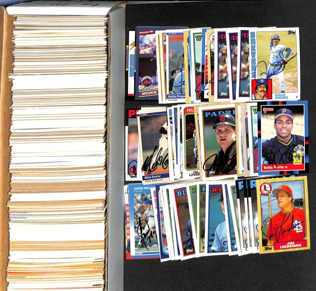 Lot of (700+) Signed Baseball Cards including Alan Trammell, Andre Dawson, Rollie Fingers, Kirk Gibson, and more (Beckett BAS Reviewed)