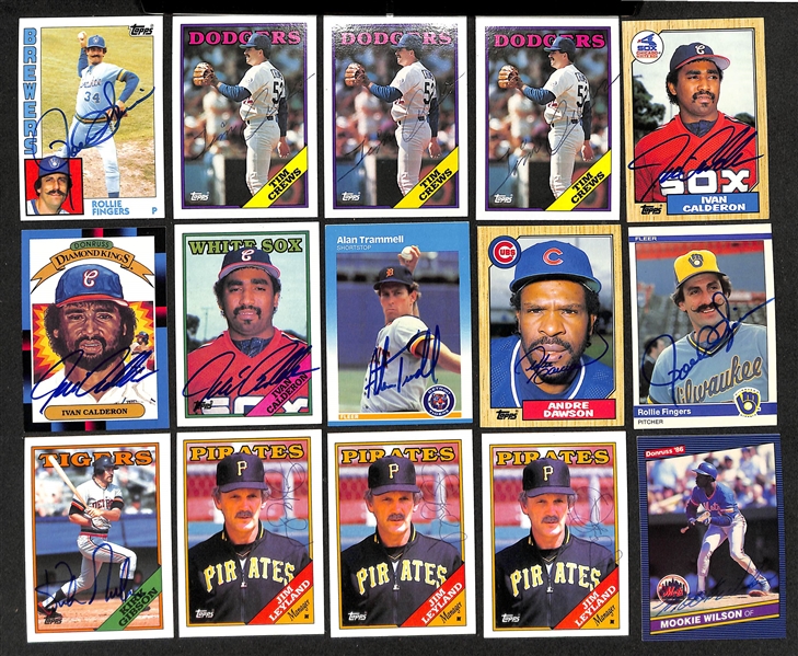 Lot of (700+) Signed Baseball Cards including Alan Trammell, Andre Dawson, Rollie Fingers, Kirk Gibson, and more (Beckett BAS Reviewed)