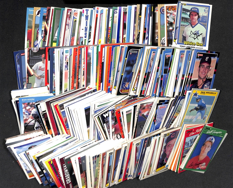 Lot of (700+) Signed Baseball Cards including (2) Tony LaRussa, (2) Alan Trammell, Joe Nuxhall, and more (Beckett BAS Reviewed)