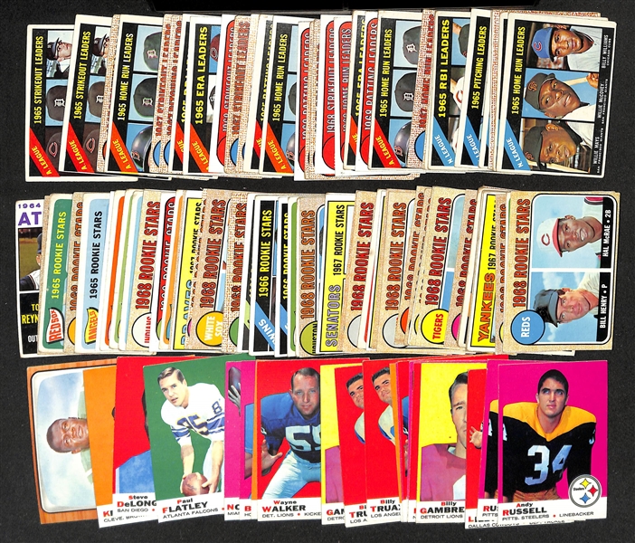 Lot of (100+) Vintage Football and Baseball Cards mostly Baseball Combo Rookie Star Cards + Combo Leaders Cards