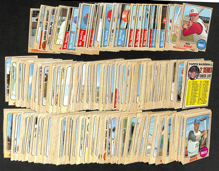 Lot of (450+) 1968 Topps Baseball Cards including Pete Rose, Carl Yastrzemski, Lou Brock, and more