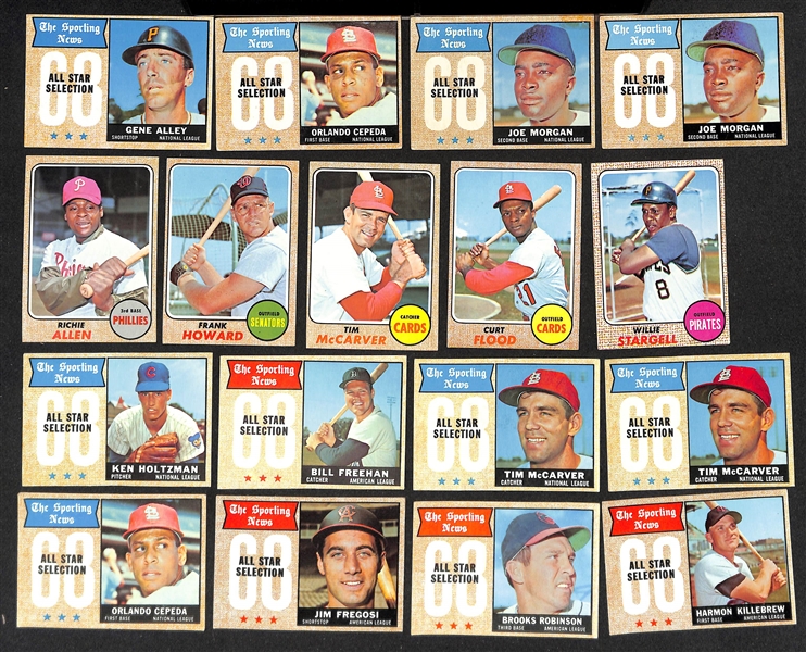 Lot of (450+) 1968 Topps Baseball Cards including Pete Rose, Carl Yastrzemski, Lou Brock, and more