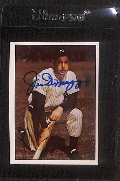 Lot of (3) Joe DiMaggio Signed Cards - 1979 TCMA, 1977 TCMA, and 1980 TCMA (Beckett BAS Reviewed)