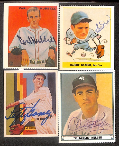 Lot of (21) Signed Old Timer Reprint Cards including (2) Hank Greenberg, (3) Carl Hubbell, Bobby Doerr, Vernon Gomez, Charlie Keller, and more (Beckett BAS Reviewed)