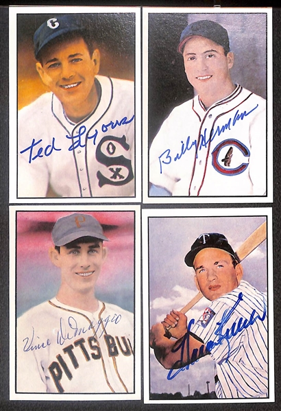 Lot of (25) Signed 1982 & 1983 Diamond Classics Cards including Carl Hubbell, Pee Wee Reese, Dom DiMaggio, Enos Slaughter, Johnny Mize, and more (Beckett BAS Reviewed)