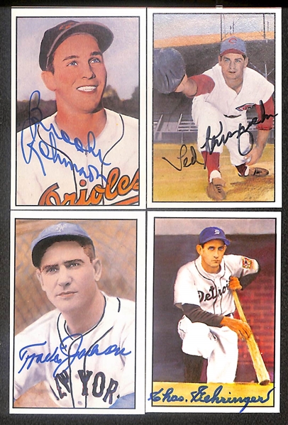 Lot of (25) Signed 1982 & 1983 Diamond Classics Cards including Carl Hubbell, Pee Wee Reese, Dom DiMaggio, Enos Slaughter, Johnny Mize, and more (Beckett BAS Reviewed)