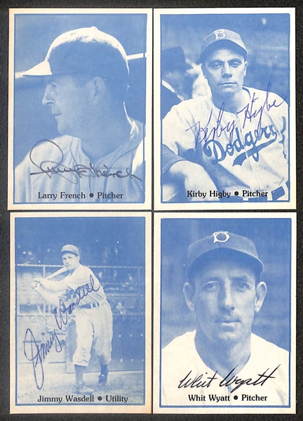 Lot of (21) Signed 1978 TCMA 1941 Dodgers Cards including Leo Durocher, Pee Wee Reese, Billy Herman, George Pfister, Babe Phelps, and more (Beckett BAS Reviewed)