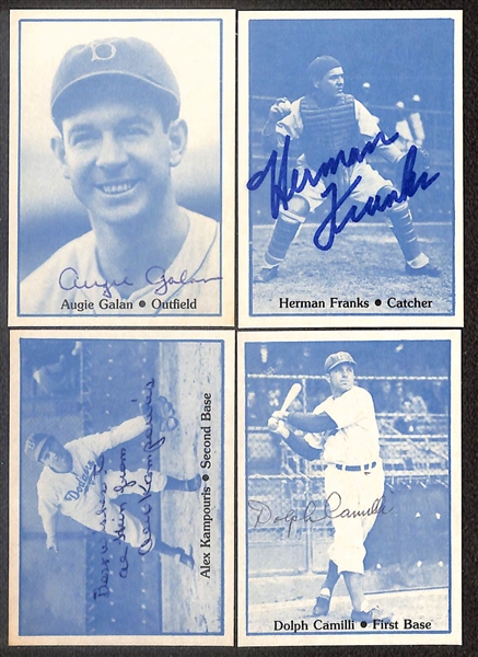 Lot of (21) Signed 1978 TCMA 1941 Dodgers Cards including Leo Durocher, Pee Wee Reese, Billy Herman, George Pfister, Babe Phelps, and more (Beckett BAS Reviewed)