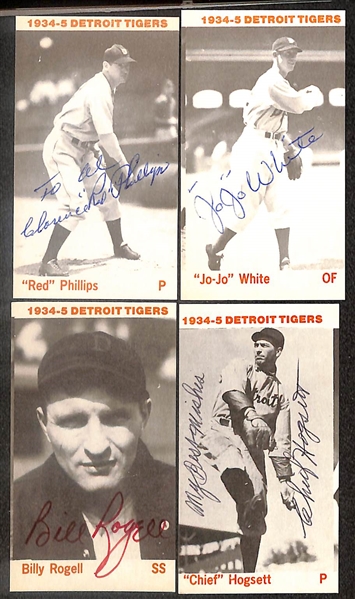 Lot of (12) Signed 1974 TCMA 1934 Tigers Cards including Charlie Gehringer, Chet Morgan, Joe Sullivan, Ray Hayworth, Flea Clifton, and more (Beckett BAS Reviewed)