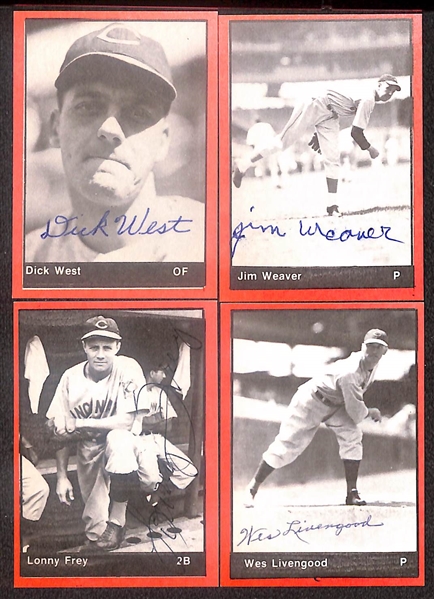 Lot of (25) Signed 1977 TCMA 1939-40 Reds Cards including Paul Derringer, Vince DiMaggio, Johnny Van Der Meer, Wally Berger, Dick West, Jim Weaver, and more (Beckett BAS Reviewed)